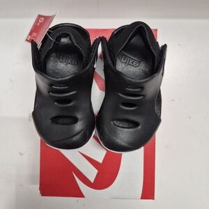 Nike Sunray Protect 3 TD Slip-On Sandals Black White Hook & Loop Baby Size 5C